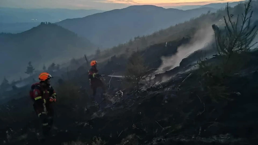 Požiar lesa pri obci Polomka.