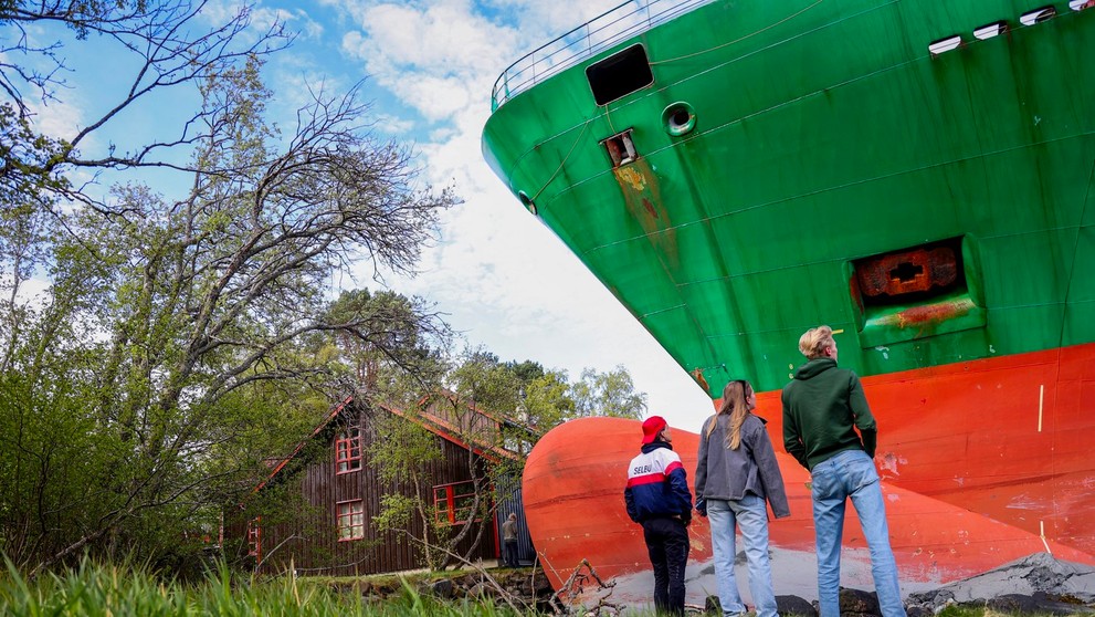Nórovi na pozemku pristála kontajnerová loď.