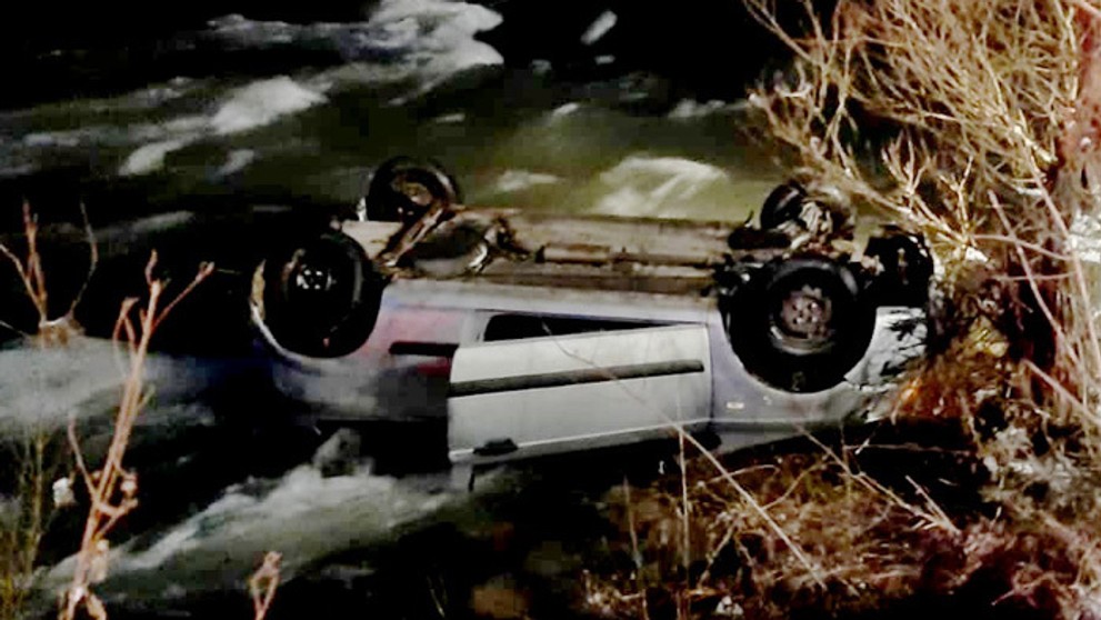 Havarované auto v Hornáde.