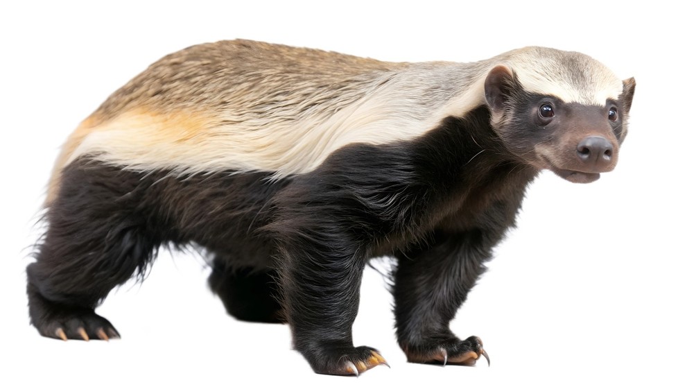 Mediar svetlochrbtý  lat. Mellivora capensis.