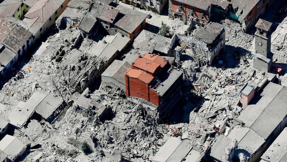 Zemetrasením zničené mesto Amatrice.