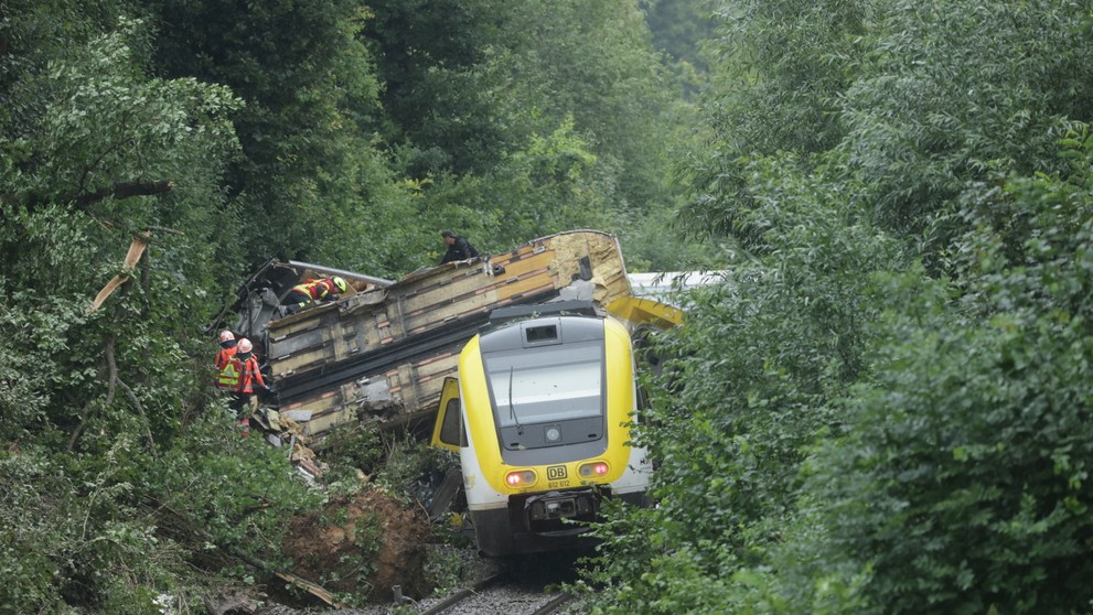 Vykoľajený vlak v Nemecku