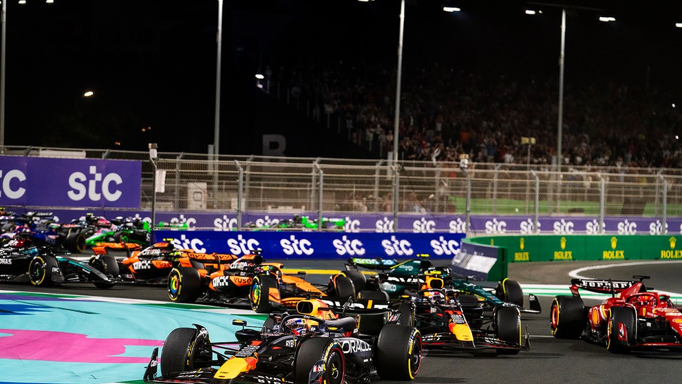 Štart Veľkej ceny Saudskej Arábie.