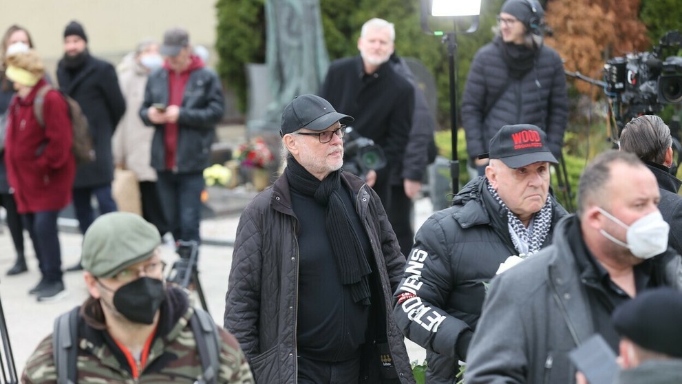 Vašo Patejdl a Jožo Ráž na poslednej rozlúčke s Miroslavom Žbirkom v Prahe