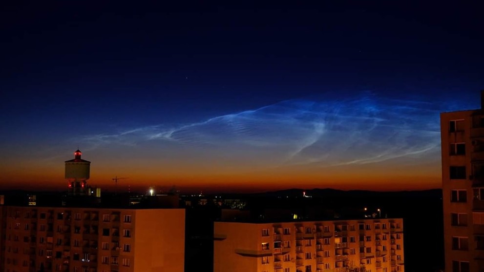 Nočné svietiace oblaky v Trnave