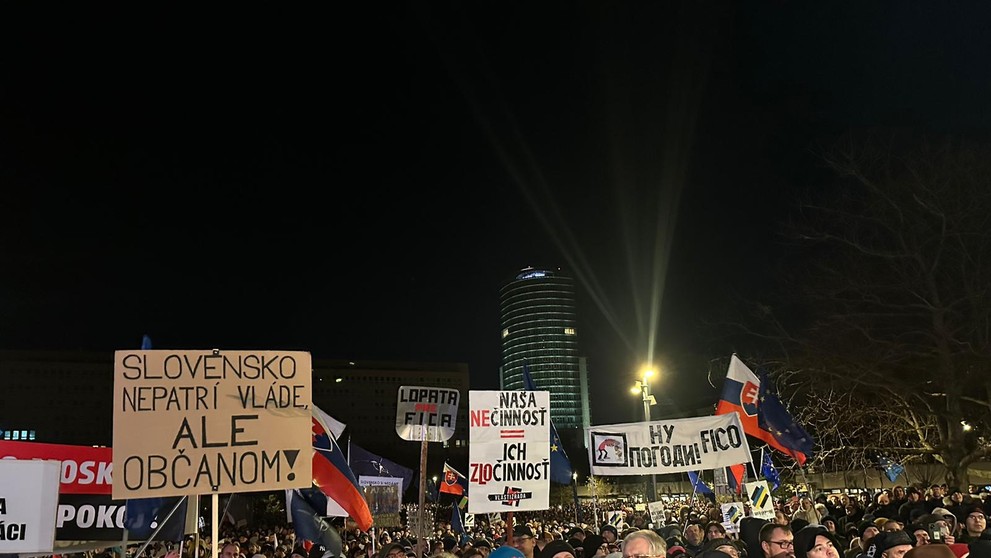 Protest v Bratislave.