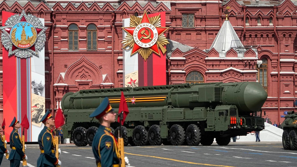 Nácvik vojenskej prehliadky ku Dňu víťazstva nad fašizmom, ktorá sa uskutoční 9. mája v Moskve.