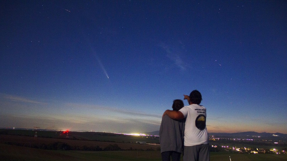 Kométa C/2023 A3 Tsuchinshan-ATLAS zachytená z Turčianskeho kopca.
