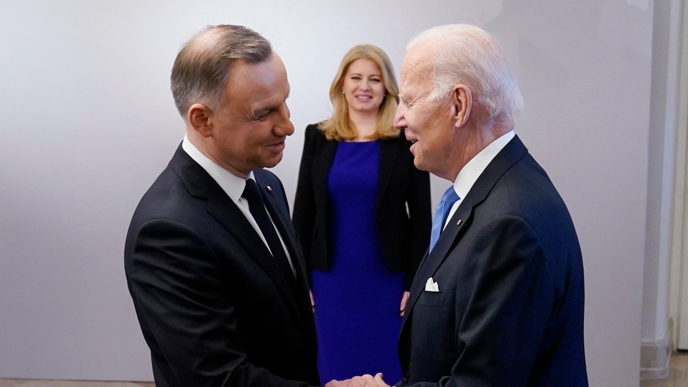 Zuzana Čaputová v spoločnosti Joea Bidena a Andrzeja Dudu