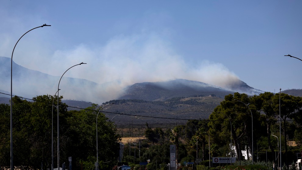 Lesné požiare v Grécku.