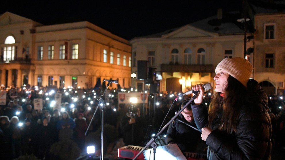 Opozičný protest v Košiciach.
