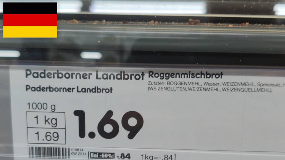Cena chlebu v Nemecku