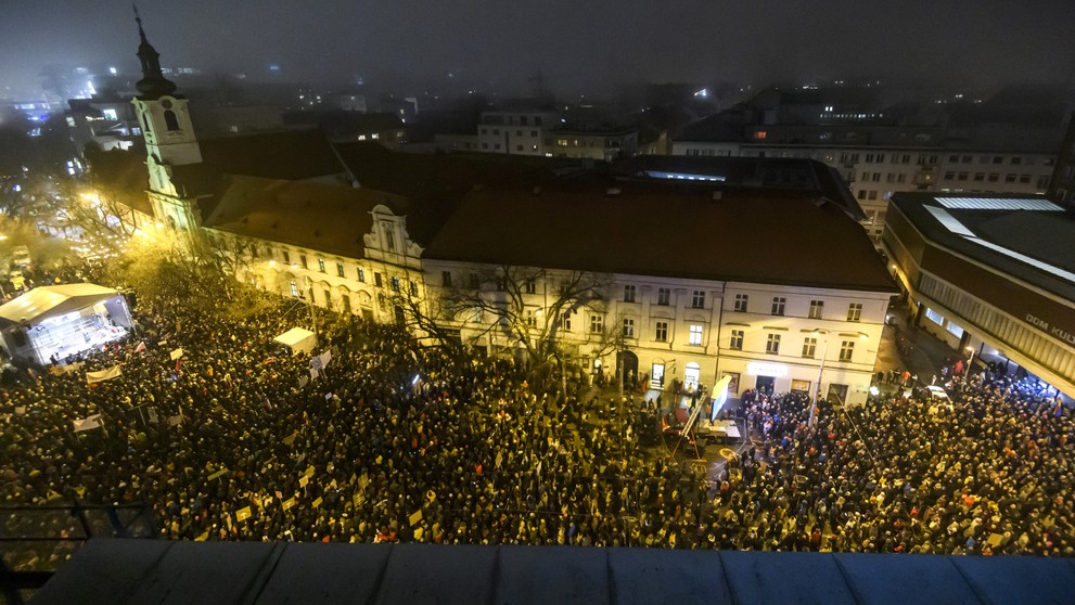 Protest v Bratislave. 