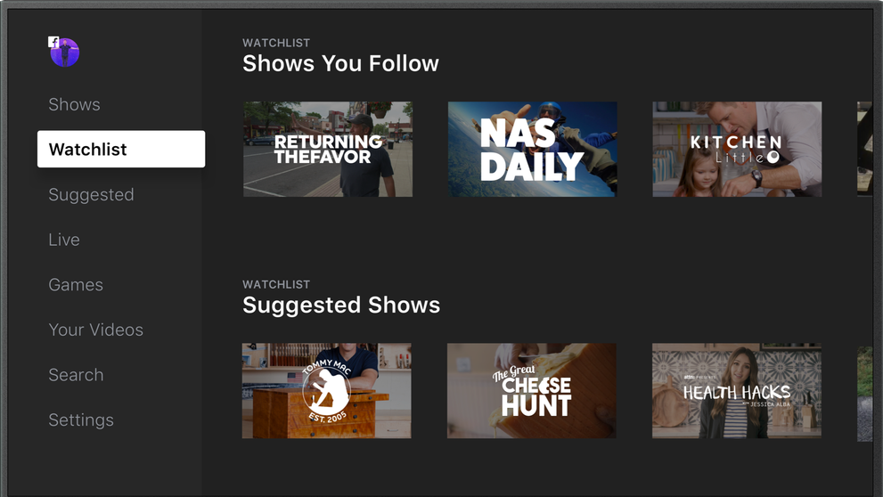 Watch v televíznej aplikácii.