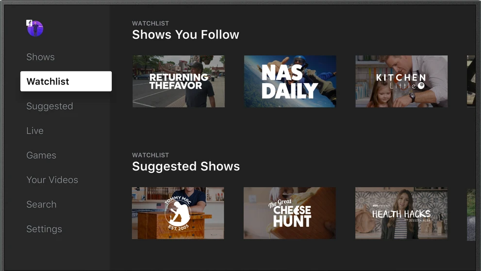 Watch v televíznej aplikácii.