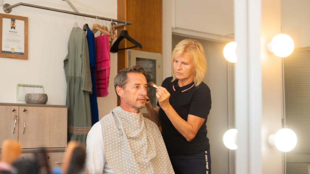 Milan majerský v maskérni.