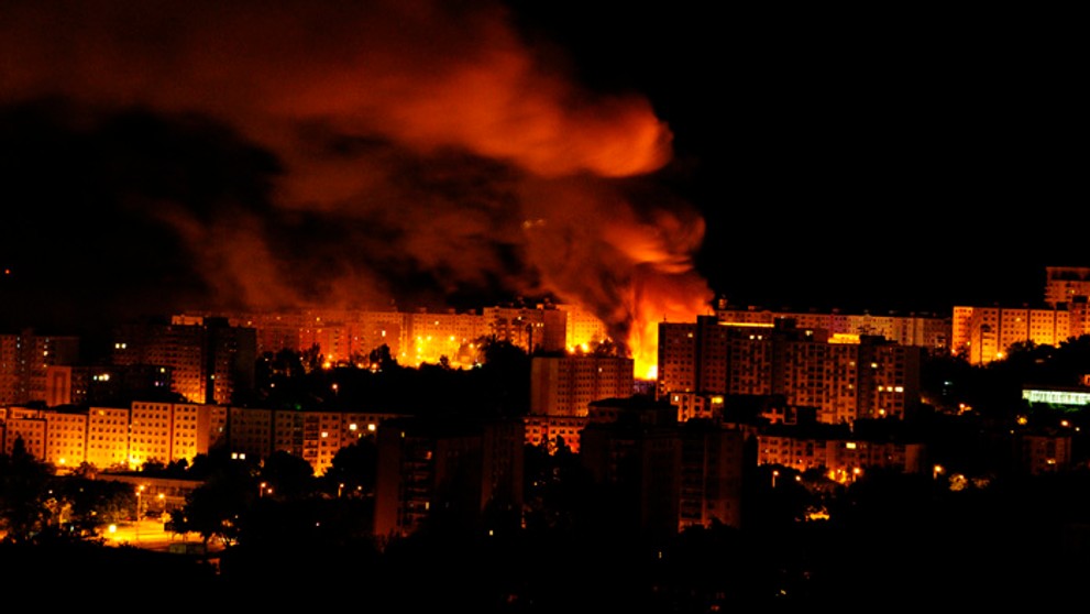 Požiar v Bratislave.