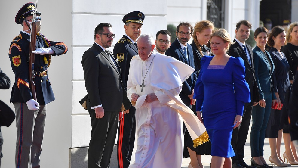 Pápež František v Prezidentskom paláci.