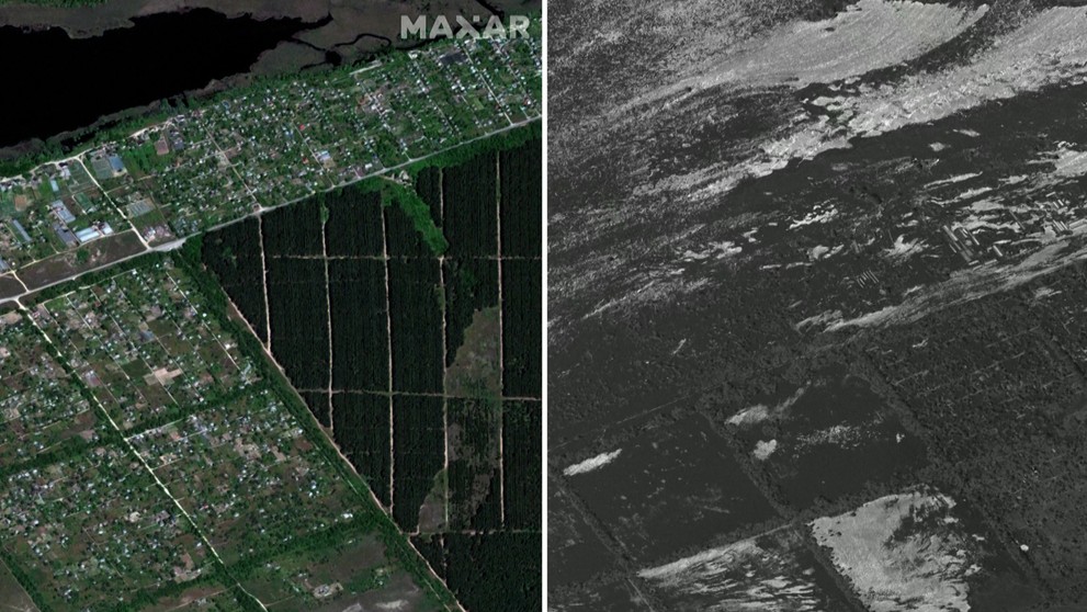 Zaplavená dedina Krynky.