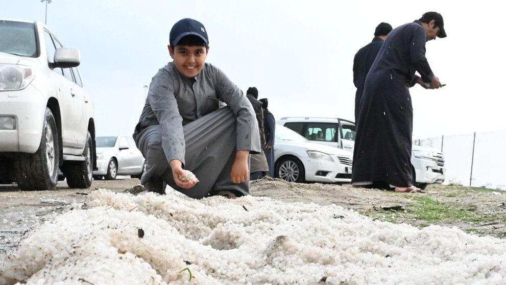Krupobitie v Kuvajte.
