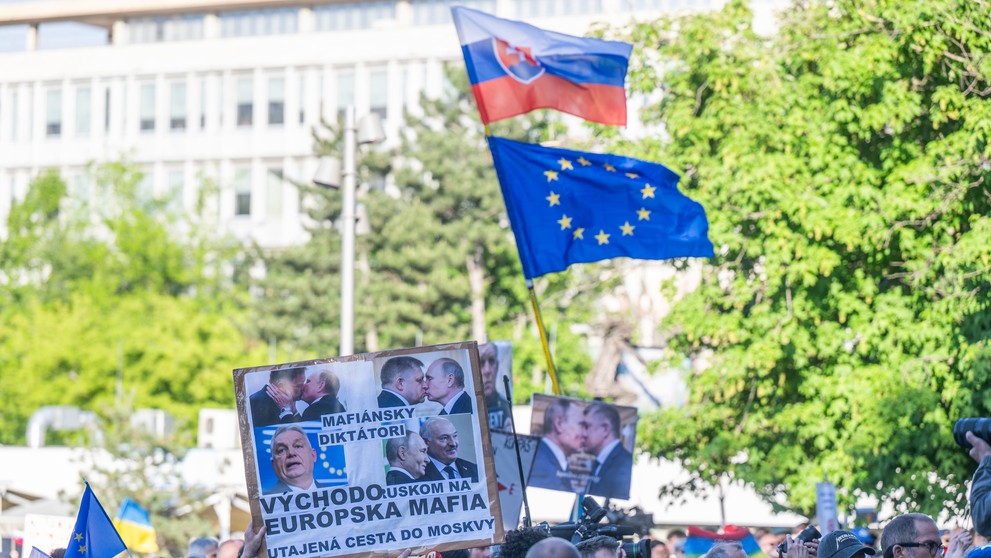 Protest na Námestí slobody v Bratislave