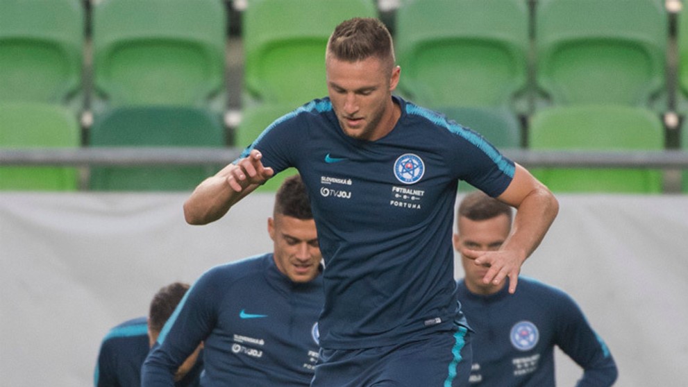 Tréning slovenských futbalistov v Budapešti.