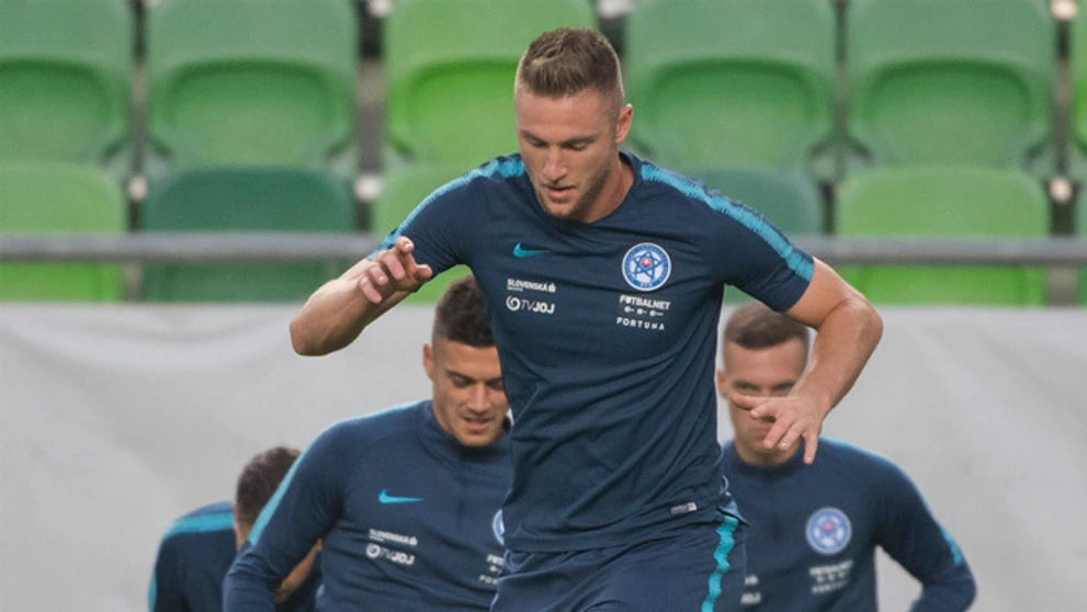 Tréning slovenských futbalistov v Budapešti.