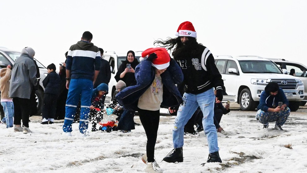 Krupobitie v Kuvajte.
