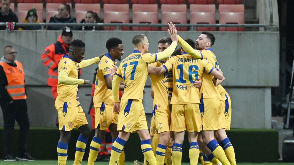 Gólová radosť hráčov DAC v 20. kole Niké ligy na pôde Trnavy.