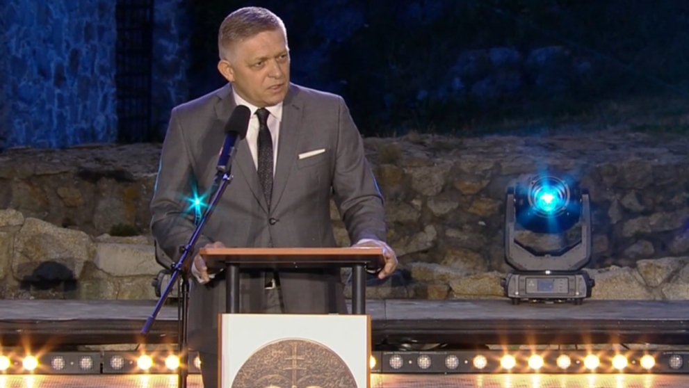 Robert Fico počas osláv.