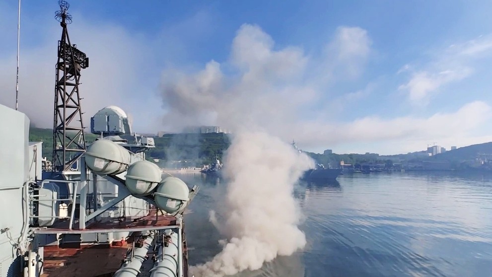 Ruské námorné manévre.