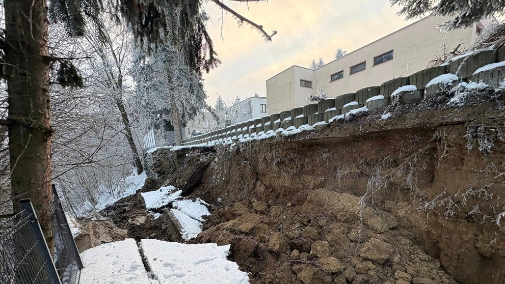 Zosuv svahu v Prešove.