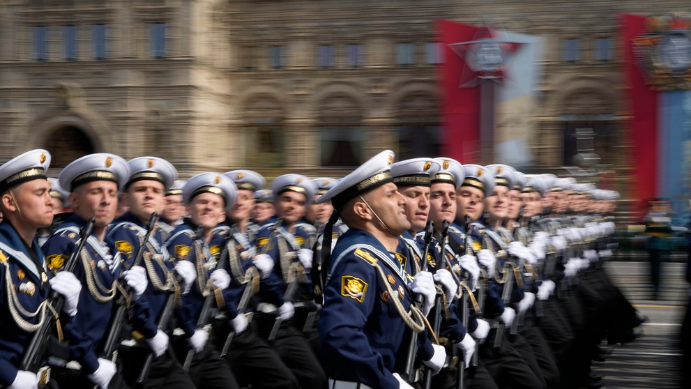 Nácvik vojenskej prehliadky ku Dňu víťazstva nad fašizmom, ktorá sa uskutoční 9. mája v Moskve.