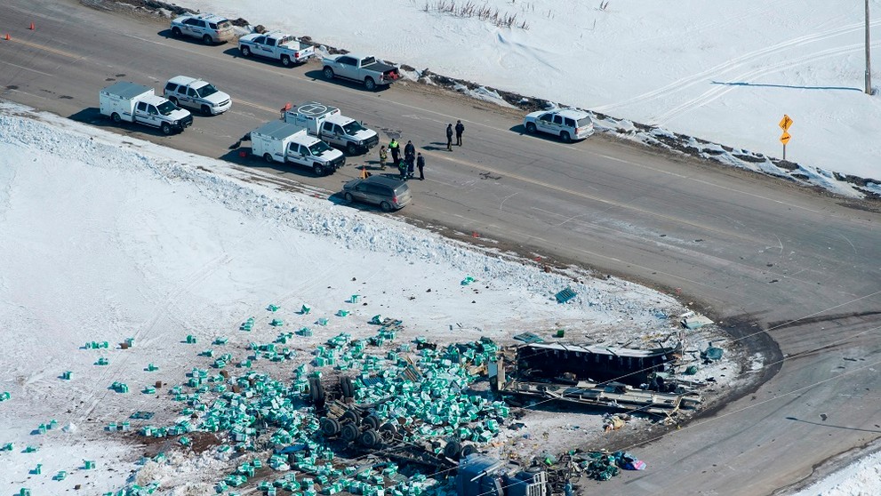 Autobus, v ktorom zahynuli mladí hokejisti