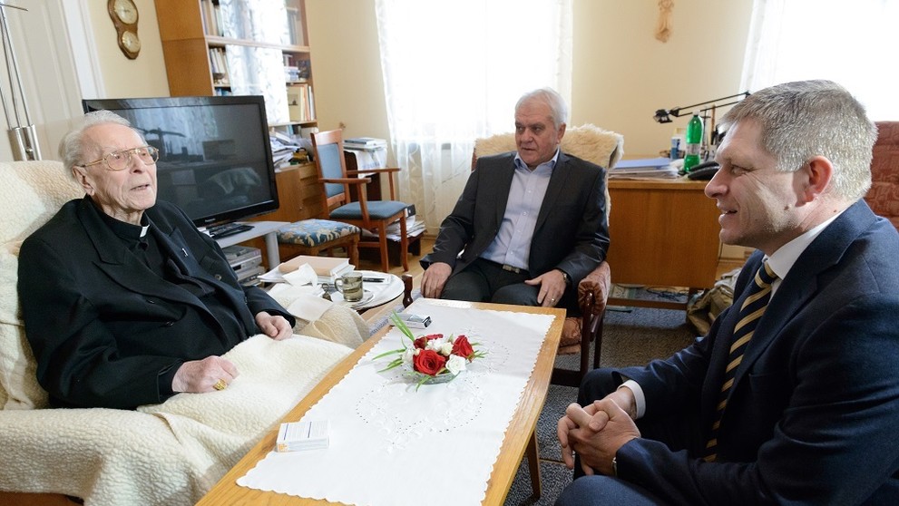 Ján Chryzostom Korec a Robert Fico.