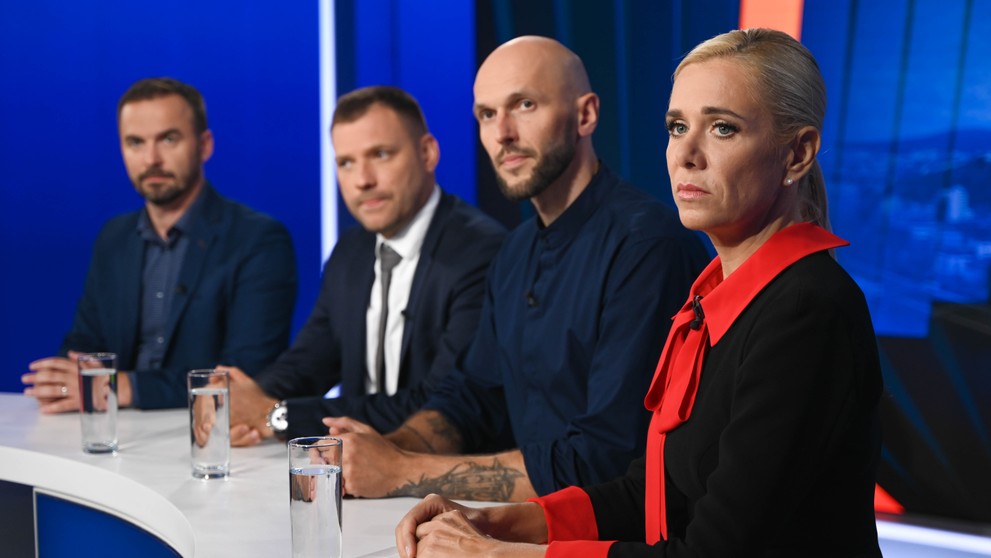 M. Šipoš, T. Taraba, M. Truban a D. Saková v relácii Na telo.