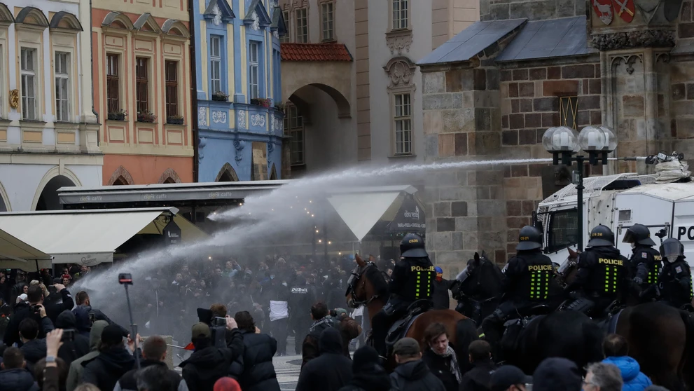 Protest v Prahe.