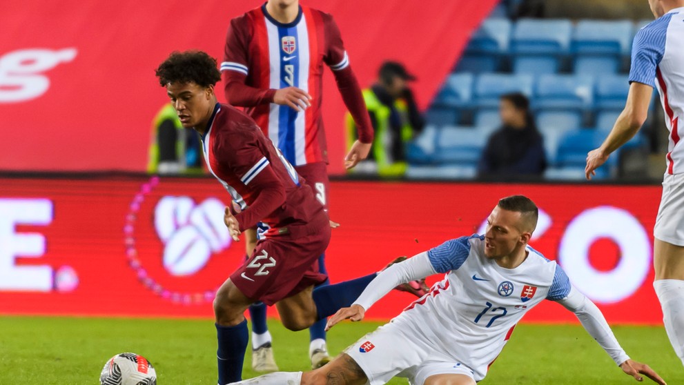 Momentka zo zápasu Nórsko - Slovensko