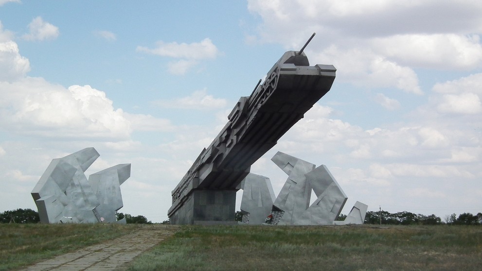 Vojnový tank ako pamätník vo Volgograde.