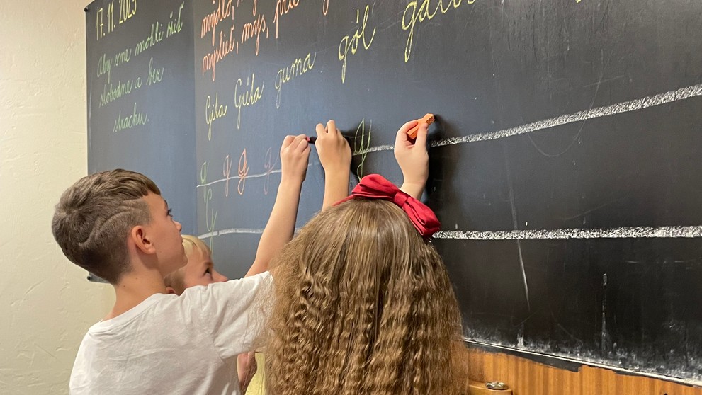 Retro vyučovanie v Prievidzi.