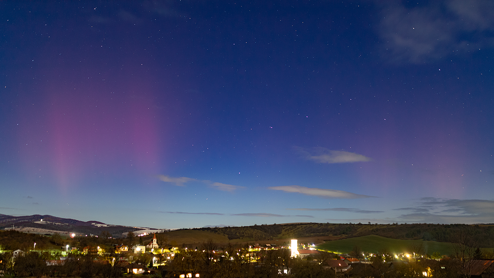 Polárna žiara nad východným Slovenskom (25. 11.)