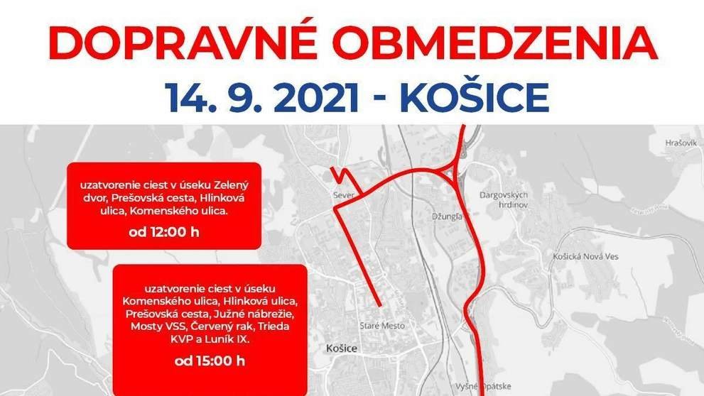 Utorkové obmedzania v Košiciach.