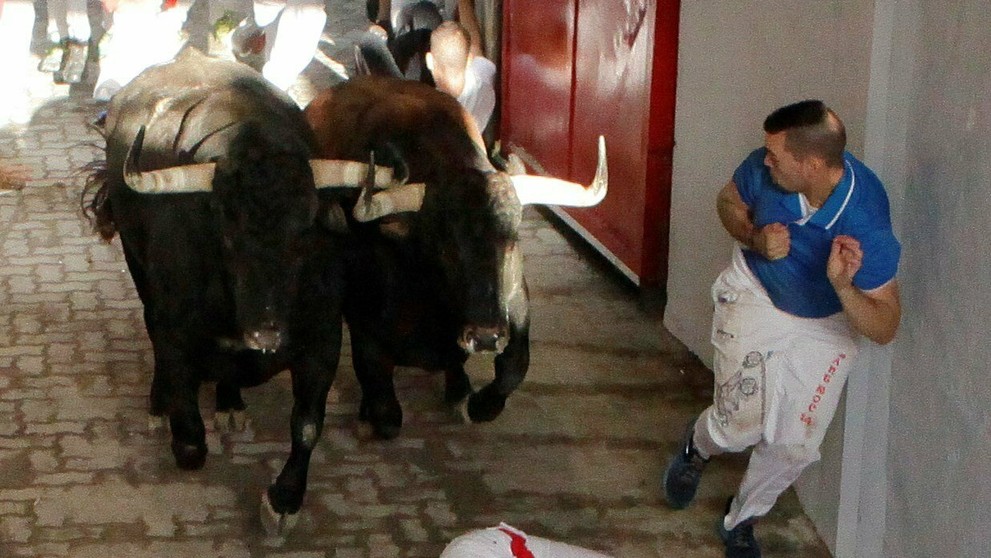 Beh s býkmi v uliciach Pamplony.