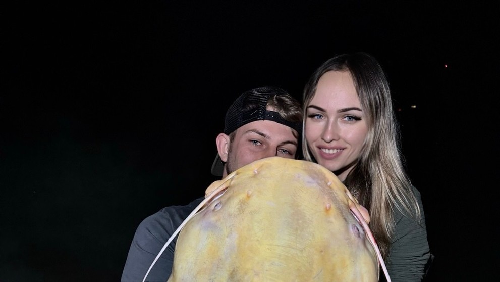 Český rybár chytil sumca albína s dĺžkou 215 centimetrov.