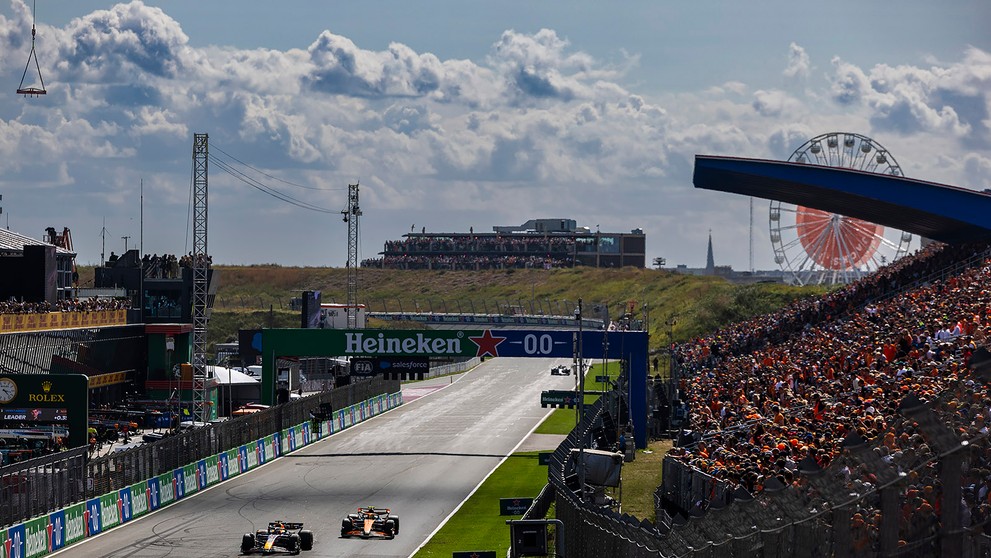 Dvojica najlepších na VC Holandska Lando Norris a Max Verstappen.