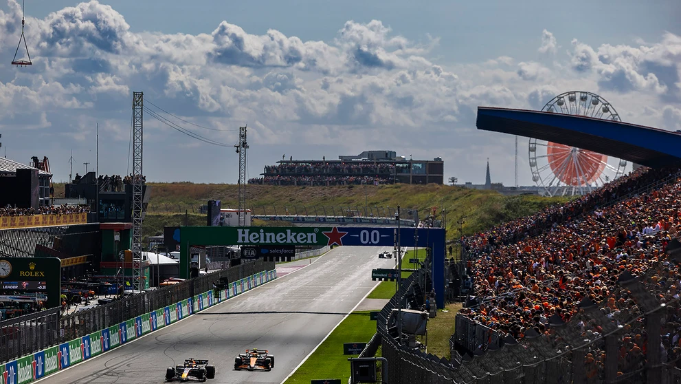 Dvojica najlepších na VC Holandska Lando Norris a Max Verstappen.