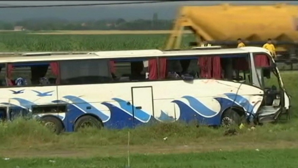 Nehoda slovenského autobusu v Srbsku