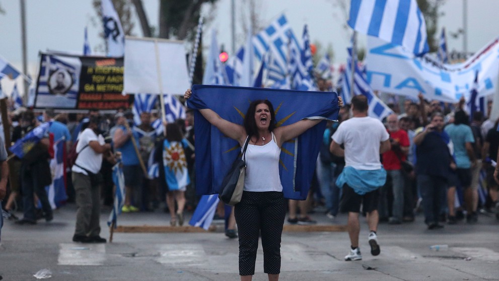 Protest v Thessalonikách.