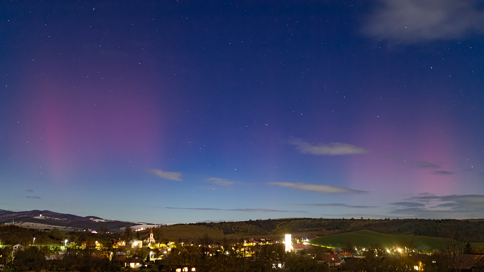 Polárna žiara nad východným Slovenskom (25. 11.)