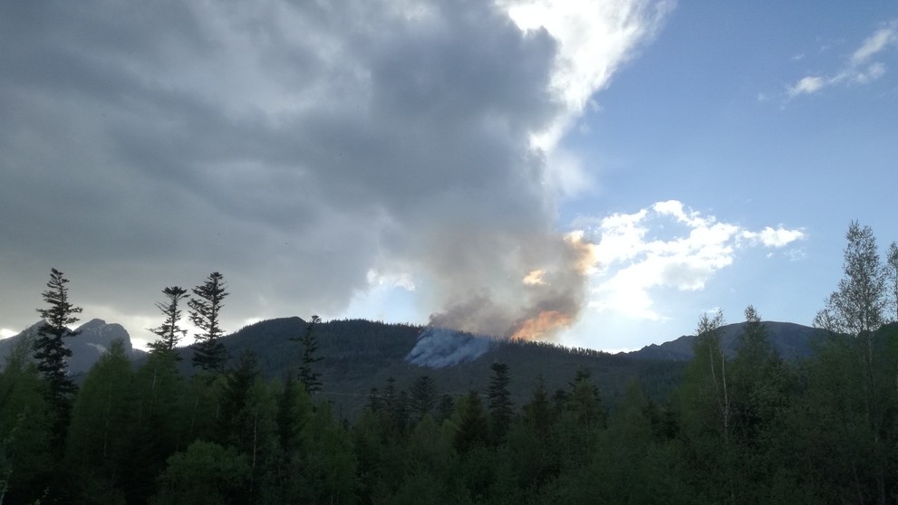 Požiar lesa vo Vysokých Tatrách.